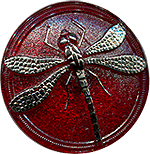 dragonfly button silver